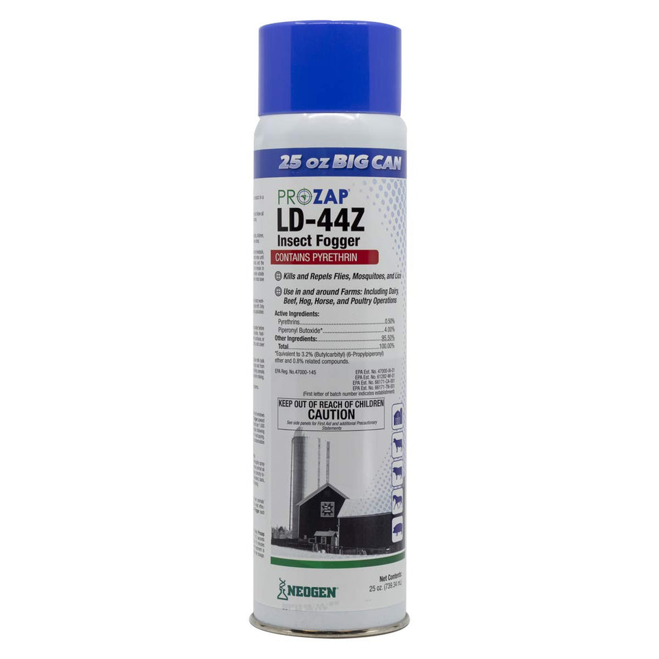 Neogen Prozap LD-44Z fogger bottle ready for farm pest control
