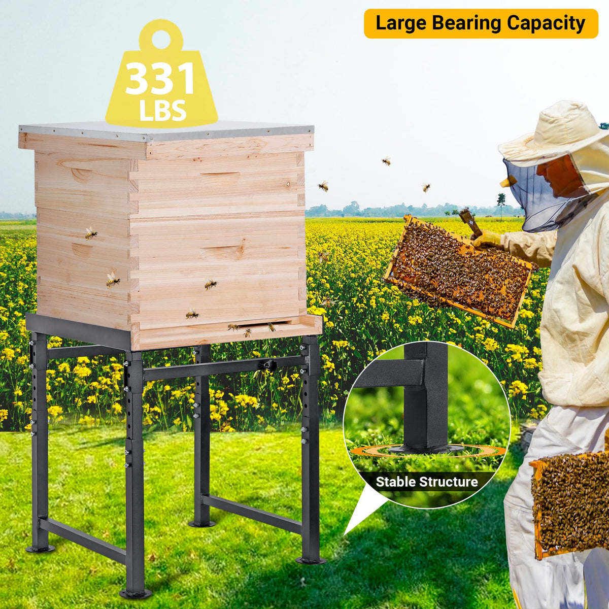 Neorexon UV-resistant finish protects the stand from sun and rain exposure.