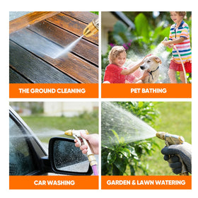 NEOTEC garden hose nozzle multi-purpose use handles cars, patios, gardens, and pet baths