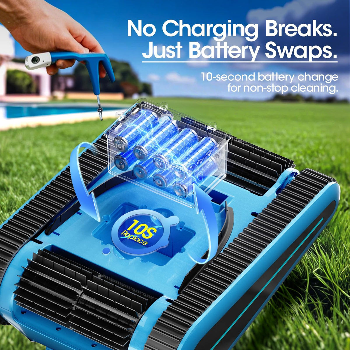 Nepturox SAT30 long-lasting battery supports extended cleaning sessions.