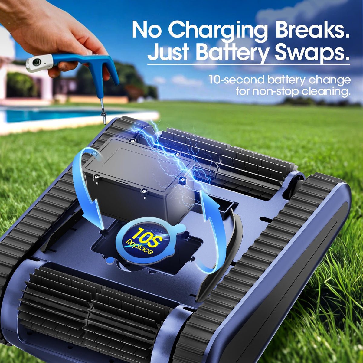 Nepturox SAT30 auto docking returns to edge after cycles for easy maintenance.