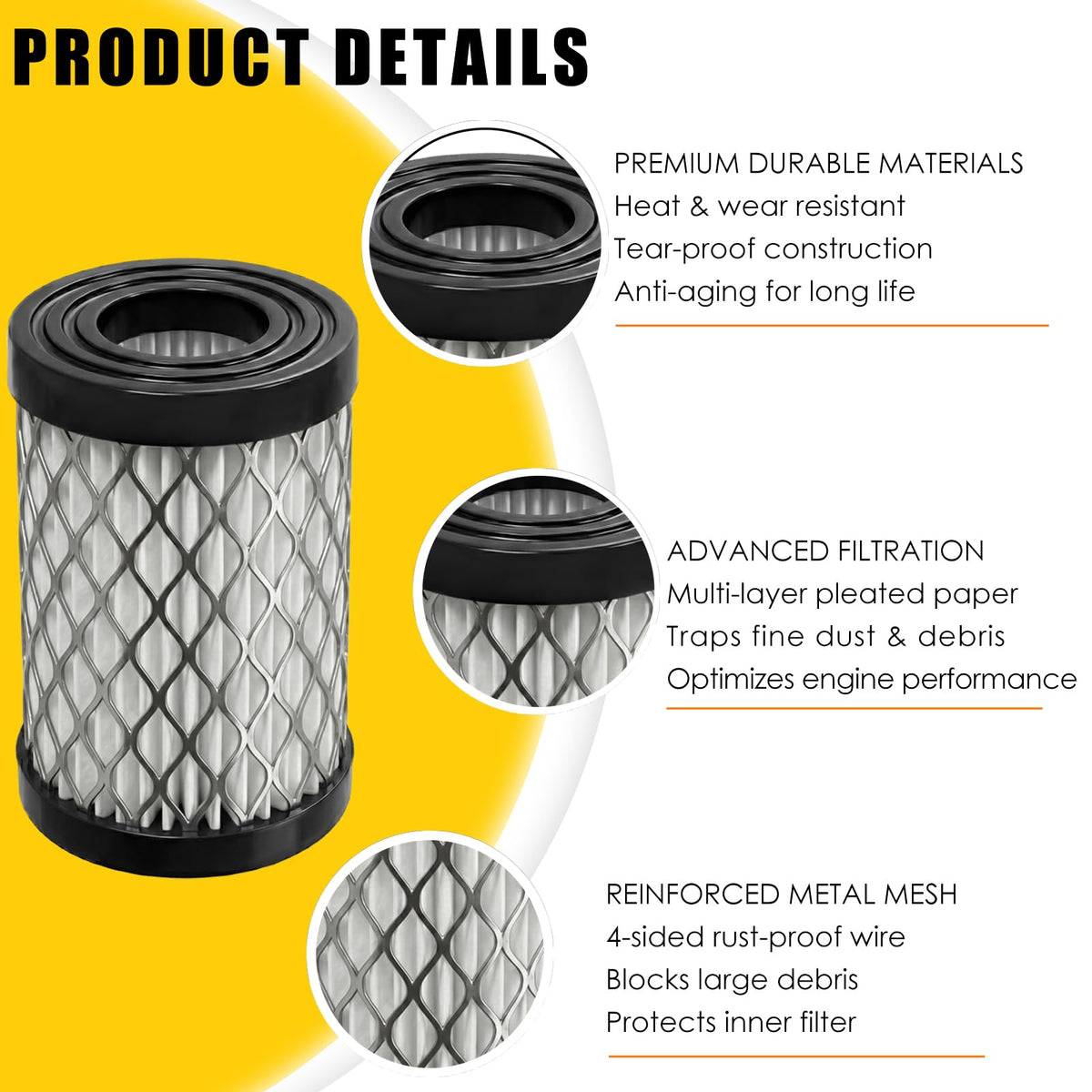 Nerans 740095 air filter for Tecumseh fits multiple models and enhances filtration.