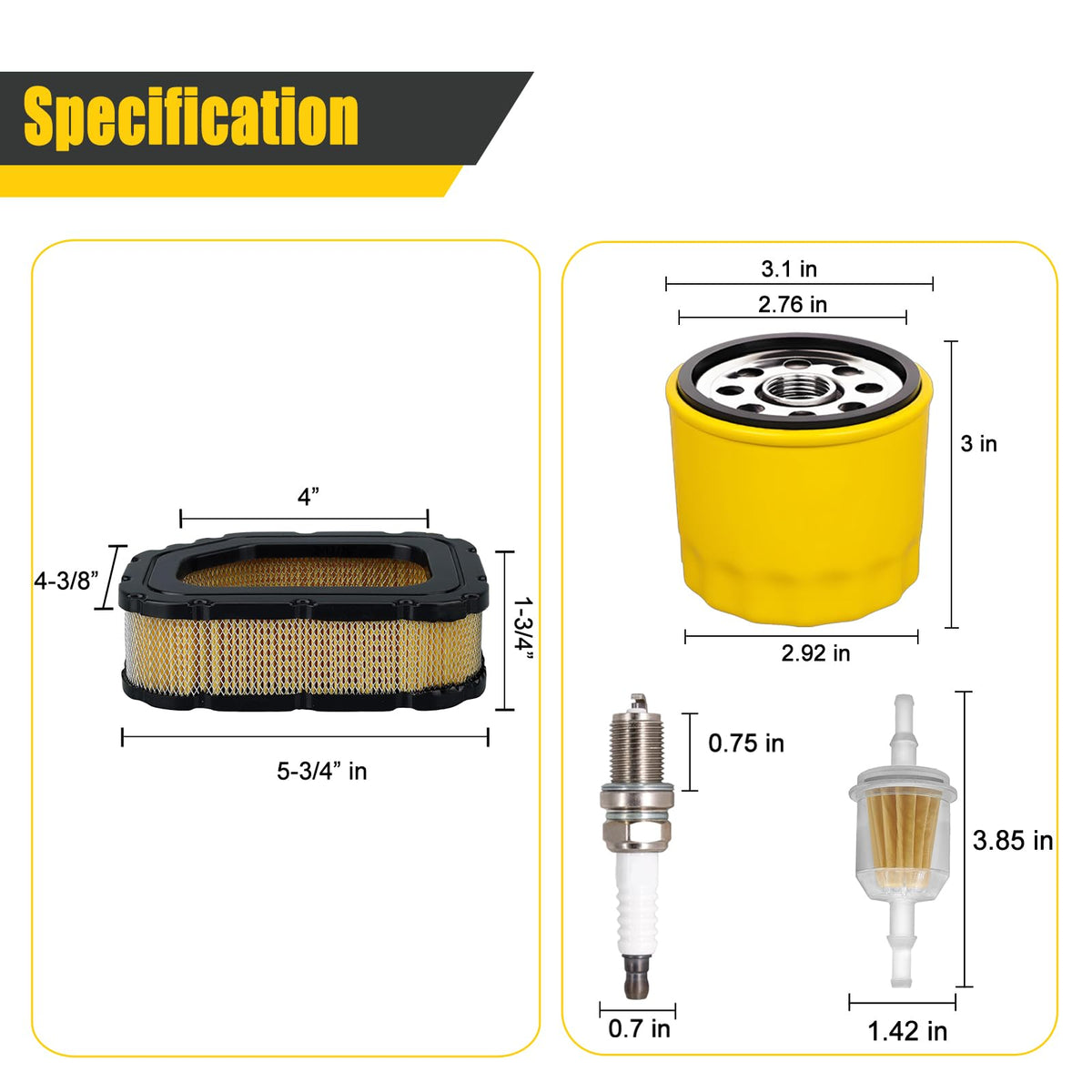 Nerans air filter kit for Cub Cadet LT1045 LT1050 enables quick maintenance