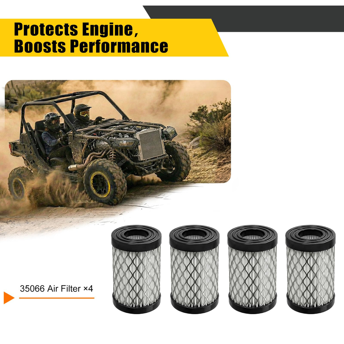 Nerans 4-pack air filter set for Tecumseh and Craftsman engines, easy to replace.