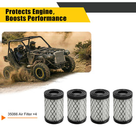 Nerans 4-pack air filter set for Tecumseh and Craftsman engines, easy to replace.