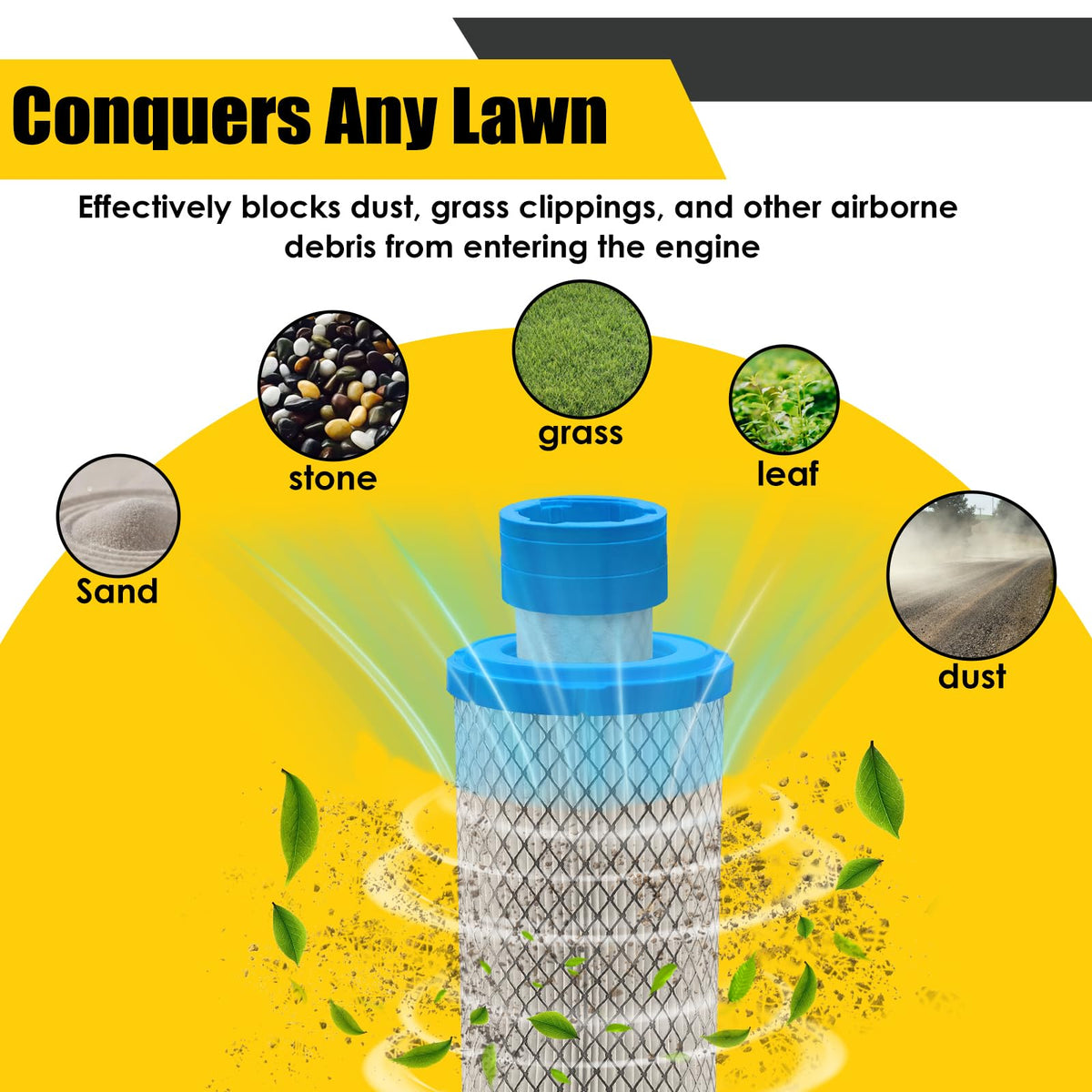 Nerans inner air filter 25-083-04-S provides extra filtration for cleaner intake.