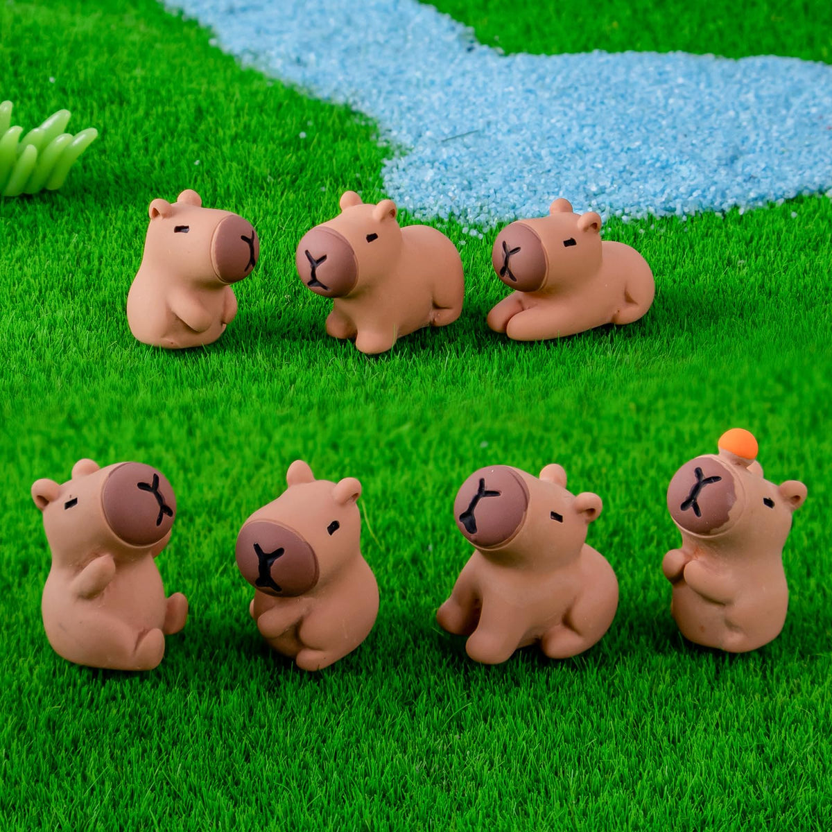 Nerfcareani capybara-desk-decor-figures add calm focal points to workspaces.