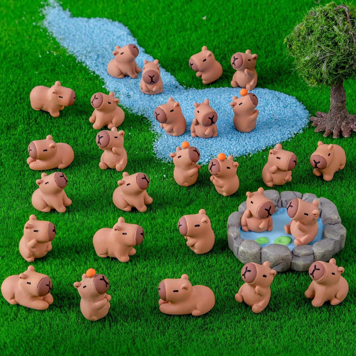 Nerfcareani capybara-sensory-bin-figures ideal for hands-on sensory play and learning.