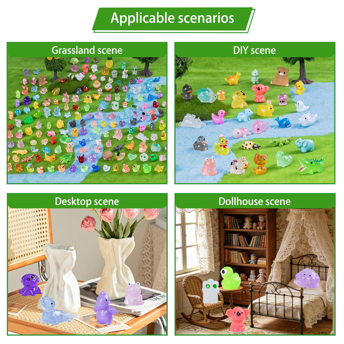 Nerfcareani detailed glow-resin animals with glossy finish for bright night displays.