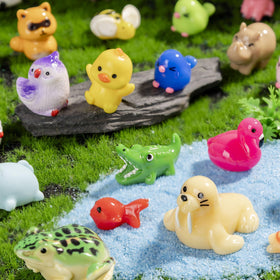 Nerfcareani mini rabbit figurine adds whimsy to gardens and toy houses.