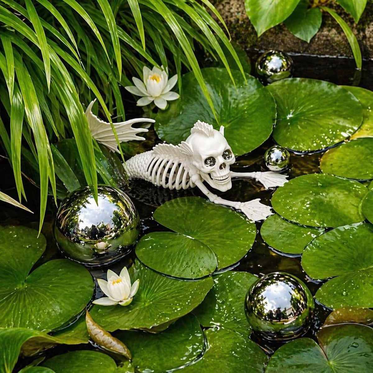 Nerien gazing ball set makes a modern housewarming gift.