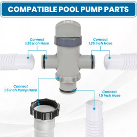 Nerien pool plunger valve installation showing simple two-hose setup for easy DIY fitting