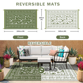 nesrt reversible floral pattern rug adds two styling options outdoors