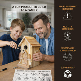 Nestingood 1.5-inch entrance bluebird friendly design for small birds.