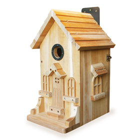 Nestingood bluebird nesting box exterior in natural wood finish for backyard nesting.