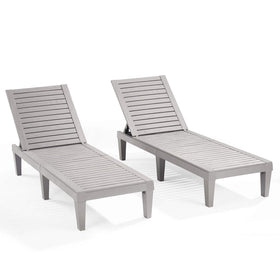 Nestl patio chairs grey chaise lounge set of 2, weatherproof for outdoor poolside use.