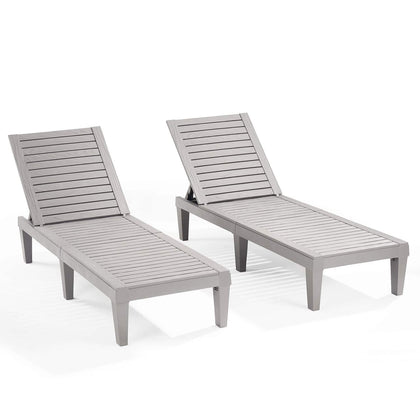 Nestl patio chairs grey chaise lounge set of 2, weatherproof for outdoor poolside use.