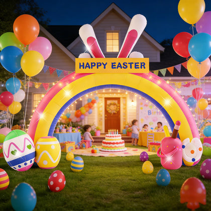 Nestly Beach Ball Archway with LED lights brightens outdoor parties.