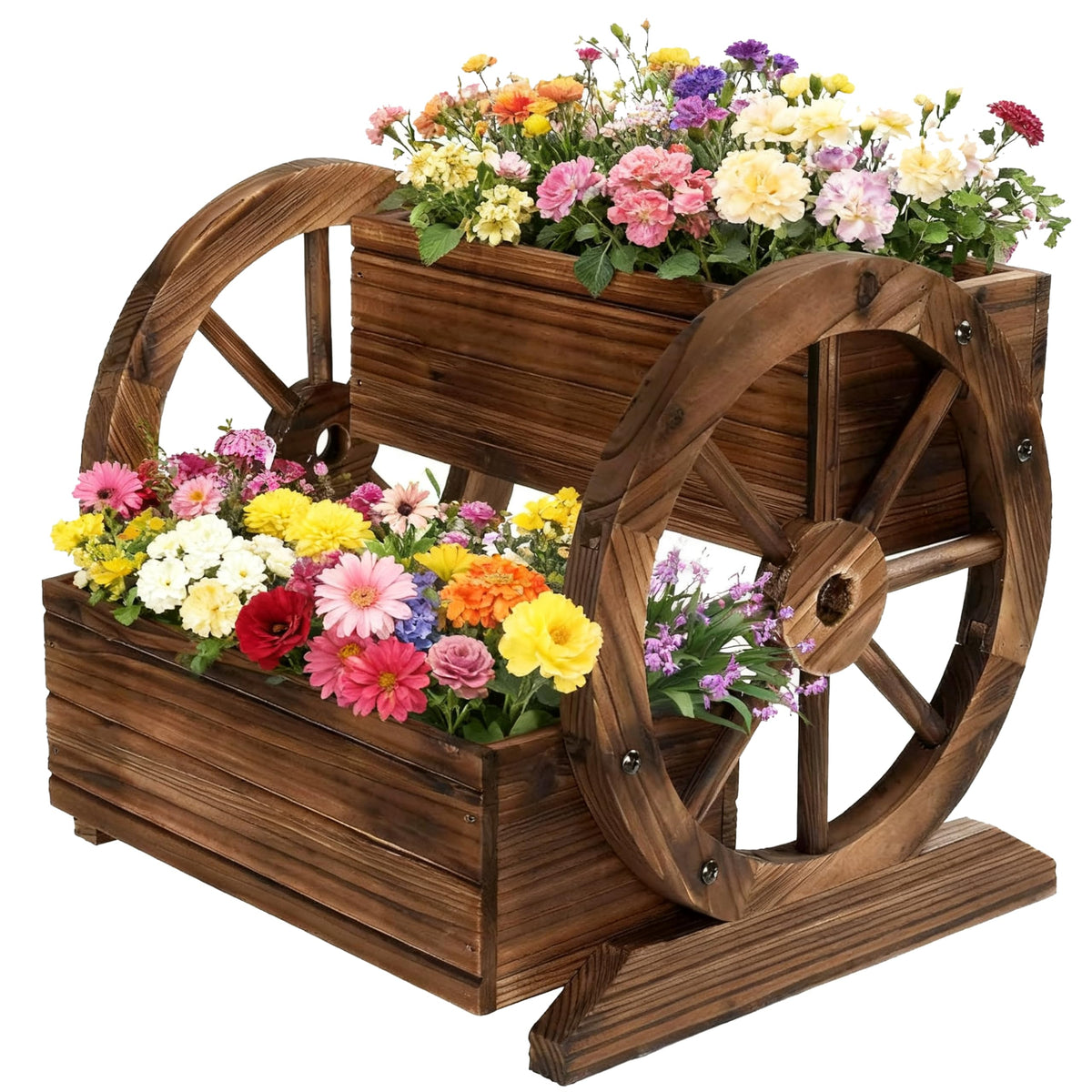 NestNature 2-Tier Wagon Planter side view for balcony garden display