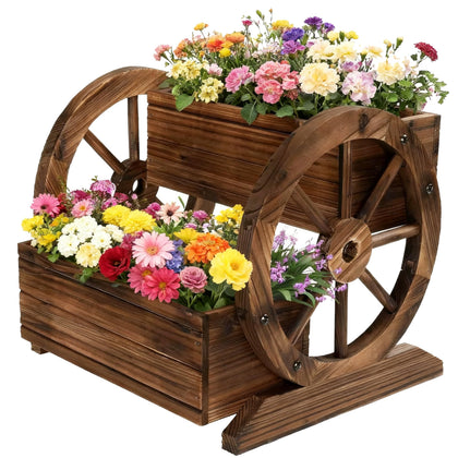 NestNature 2-Tier Wagon Planter side view for balcony garden display
