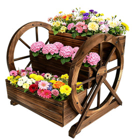 NestNature 3-tier wagon planter front view showing ample space for mixed plantings.