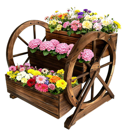 NestNature 3-tier wagon planter front view showing ample space for mixed plantings.