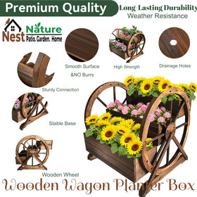 NestNature burnt-treated fir close-up emphasizes durability for outdoor use.
