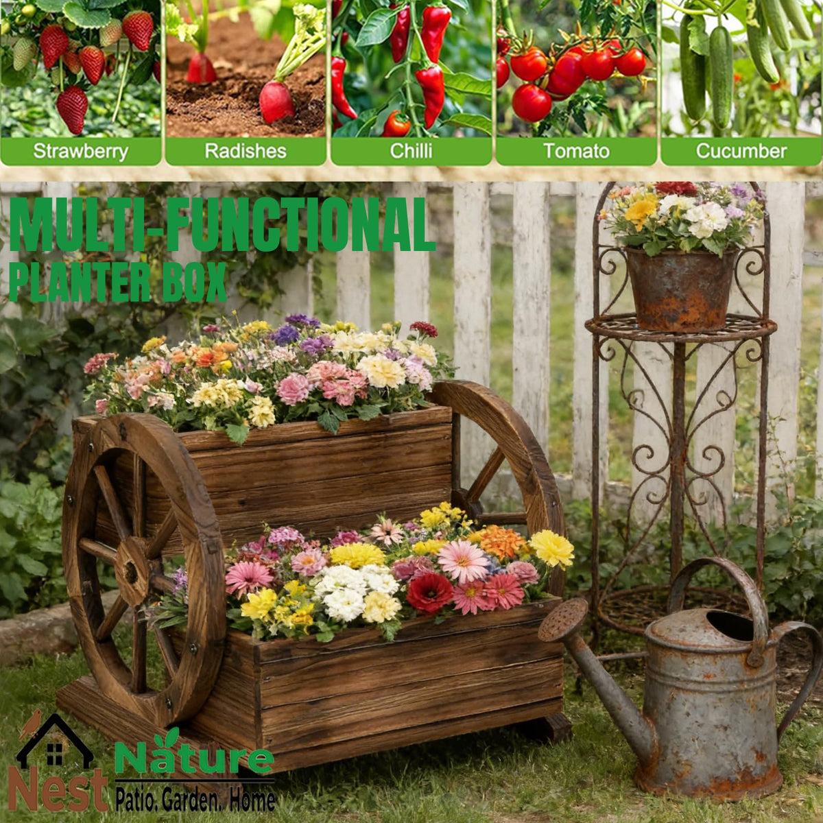 NestNature Dual-level garden planter ready for quick setup