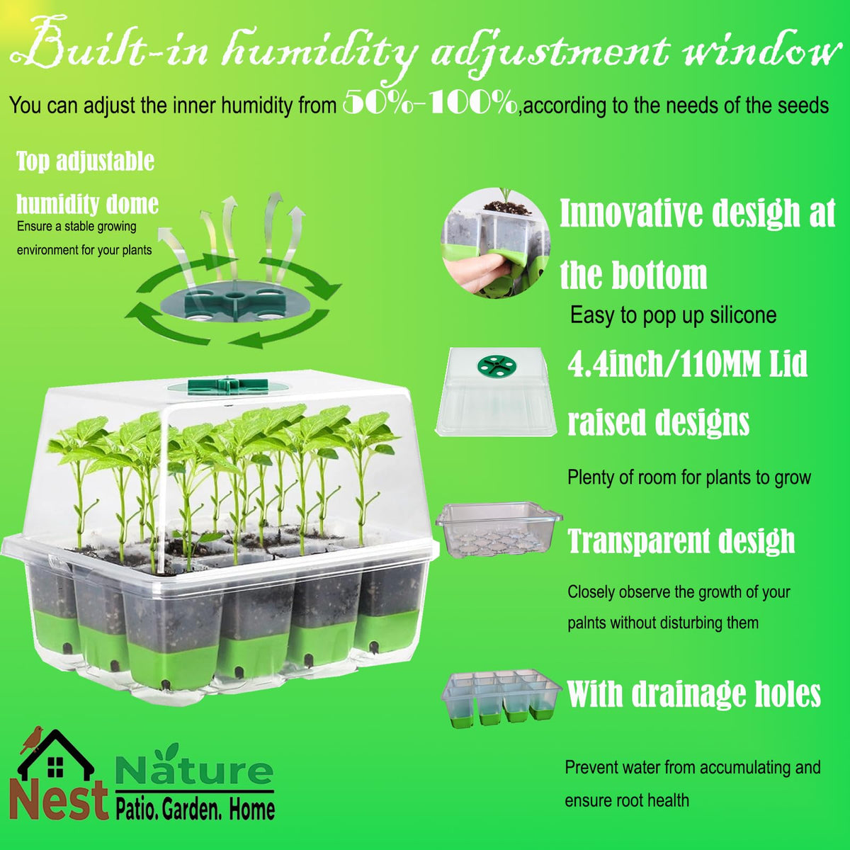 NestNature Patio.Garden.Home flexible-bottom-release eases transplanting without disturbing roots