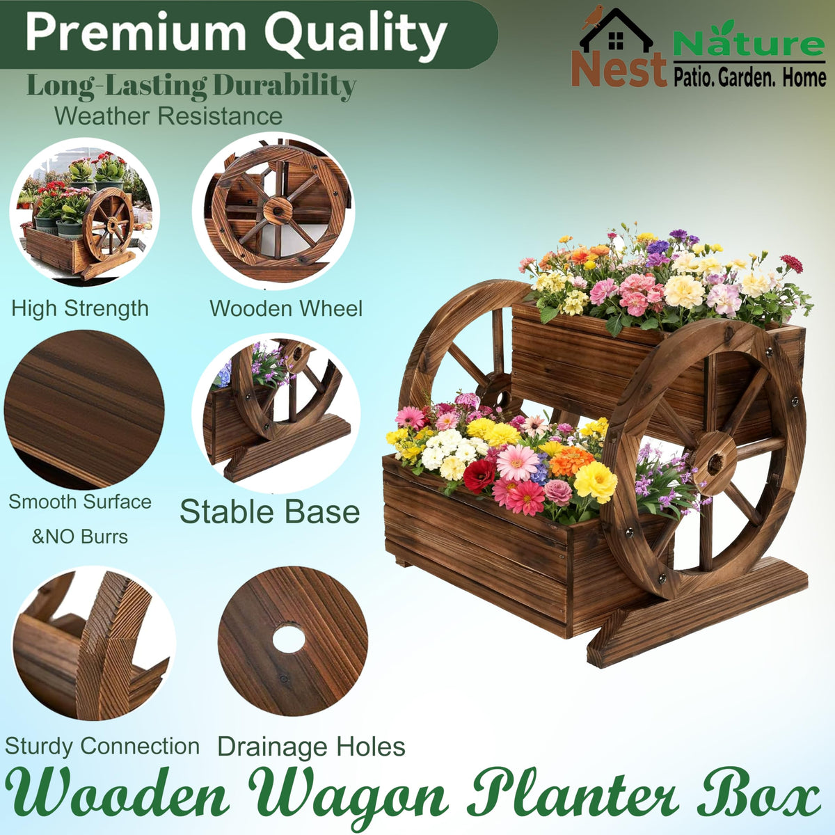 NestNature planter with drainage holes promotes healthy roots