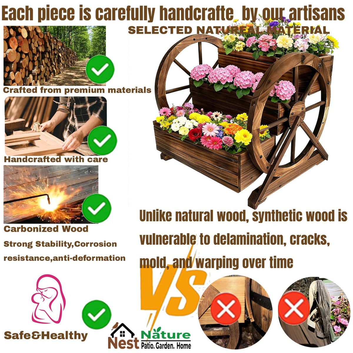 NestNature porch display demonstrates rustic charm for patios.