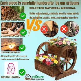 NestNature Weather-resistant wooden planter for year-round use