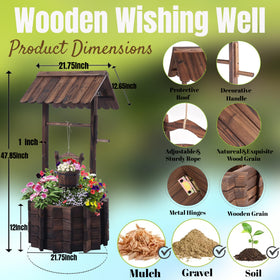 NestNature wishing well hanging bucket detail for trailing plants