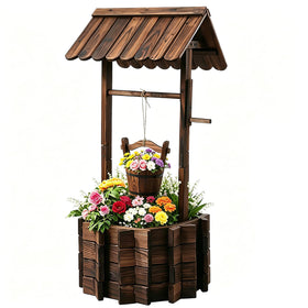 NestNature wishing well planter front view illustrating sturdy outdoor charm