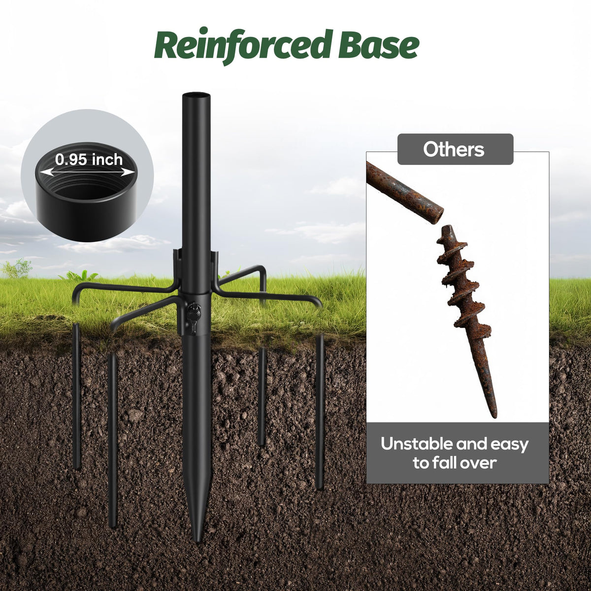 NestShld pole features a multi-hang hook for feeders and accessories.