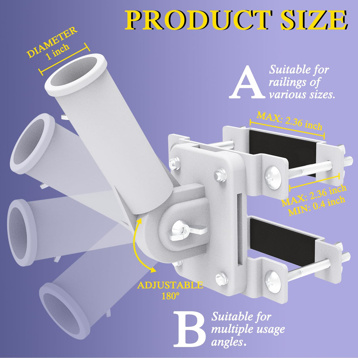 Neszyzai flag pole holder rotated 180 degrees for adjustable angles