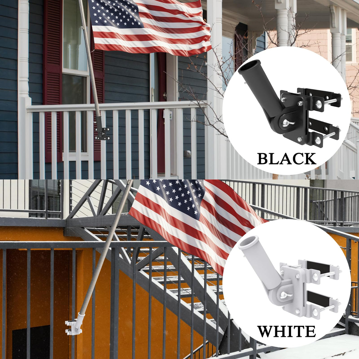 Neszyzai flag pole holder white color complements modern spaces