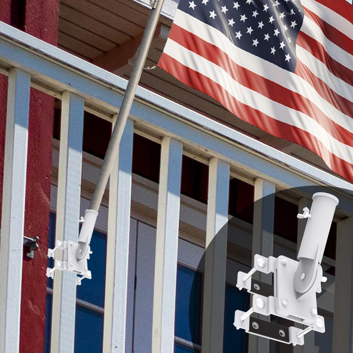 Neszyzai flag pole holder easy installation with clear instructions