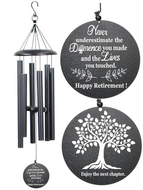 NETAEX 32-inch black wind chime, ideal retirement gift for any recipient.