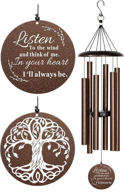 NETAEX Sympathy Wind Chimes in copper tone, 40-inch design for peaceful remembrance in the garden.