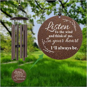 NETAEX Sympathy Wind Chimes showcase Tree of Life engraving on front and back for meaning.