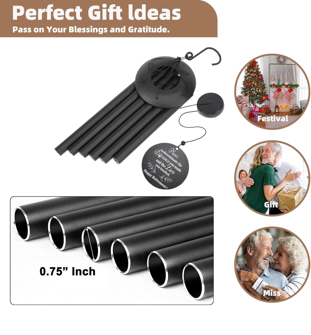 NETAEX wind chime gift box, ready for presenting to a retiree.