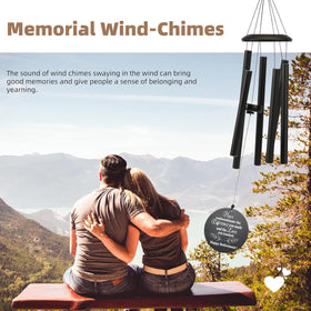 Outdoor setting showing weather-resistant wind chime in use.