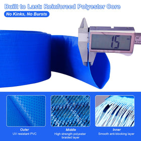NetLea backwash hose includes 1.5 inch F-thread adapter for versatile pumps.