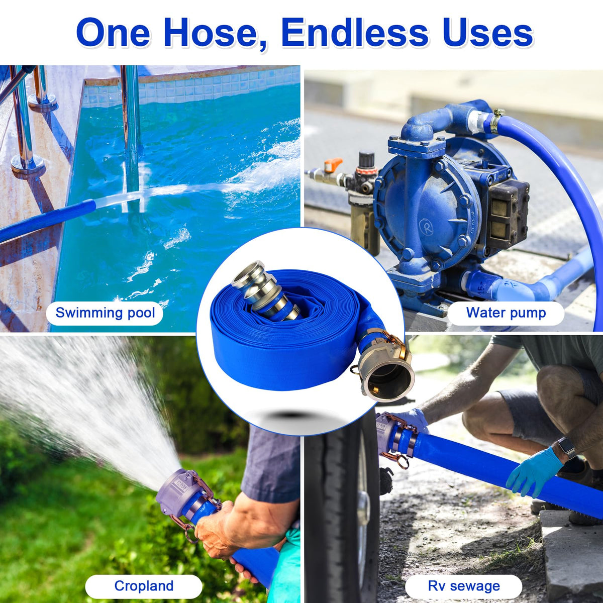 Braided dual-layer construction enhances burst resistance under high pressure backwashing.