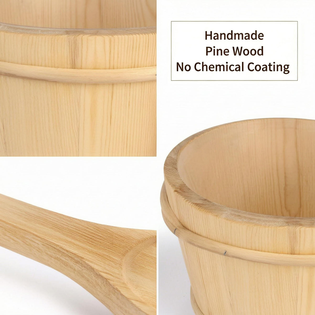 NetLea pine wood bucket lid highlighting natural, adhesive-free design