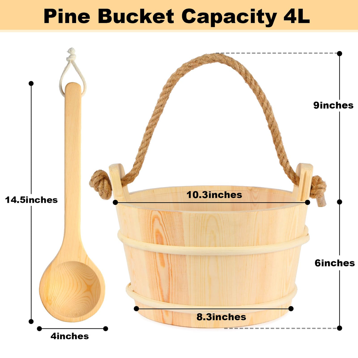 NetLea sauna ladle 14.5in for precise water dosing during sessions