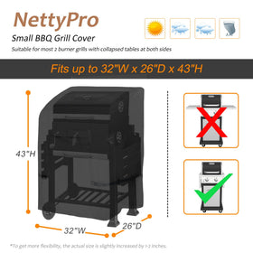 NettyPro grill cover side straps and buckles ensure secure fit