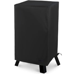 NettyPro electric smoker cover front view protecting the unit from sun and rain