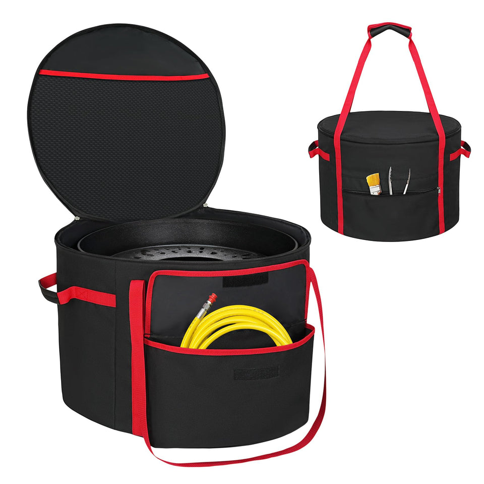 NettyPro fire pit carry bag expanded-fit view, enabling versatile compatibility and easy transport.